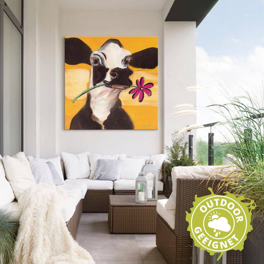 Artland Artprint Gelukkige koe als artprint op linnen poster muursticker in verschillende maten