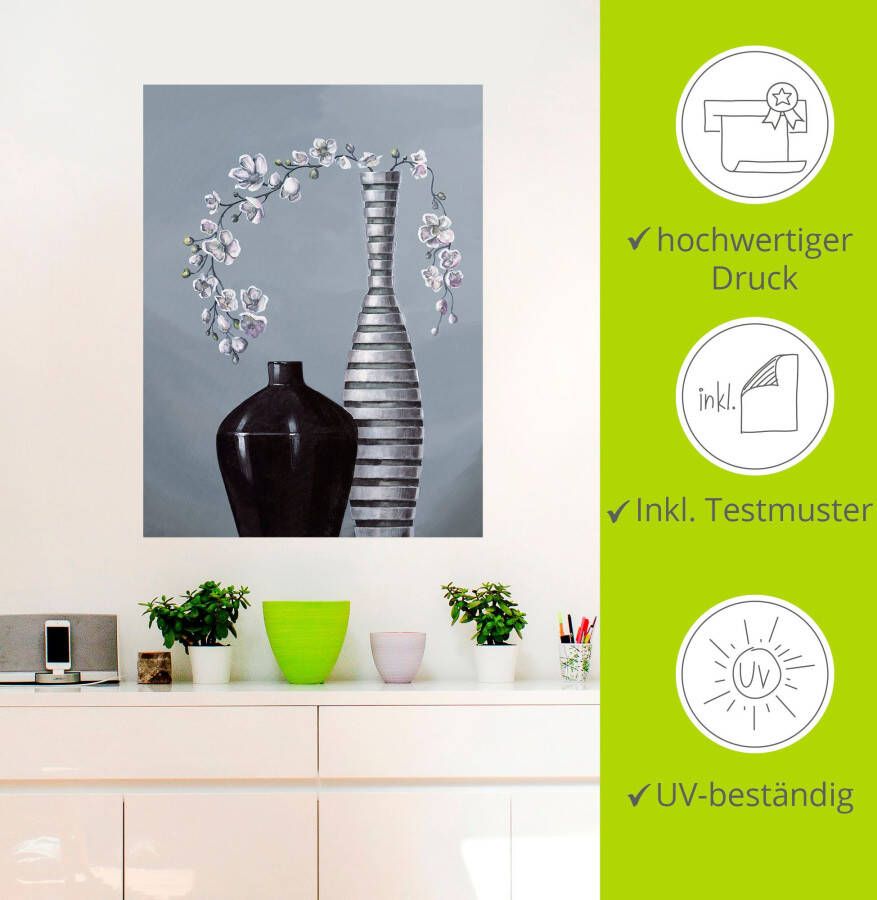 Artland Artprint Gemetalliseerde vazen als artprint van aluminium artprint voor buiten artprint op linnen poster muursticker