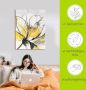 Artland Artprint Geschetst bloemdessin I gele versie als artprint van aluminium artprint voor buiten artprint op linnen poster muursticker - Thumbnail 4