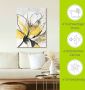 Artland Artprint Geschetst bloemdessin I gele versie als artprint van aluminium artprint voor buiten artprint op linnen poster muursticker - Thumbnail 5