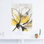 Artland Artprint Geschetst bloemdessin I gele versie als artprint van aluminium artprint voor buiten artprint op linnen poster muursticker - Thumbnail 2