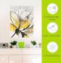 Artland Artprint Geschetst bloemdessin I gele versie als artprint van aluminium artprint voor buiten artprint op linnen poster muursticker - Thumbnail 4