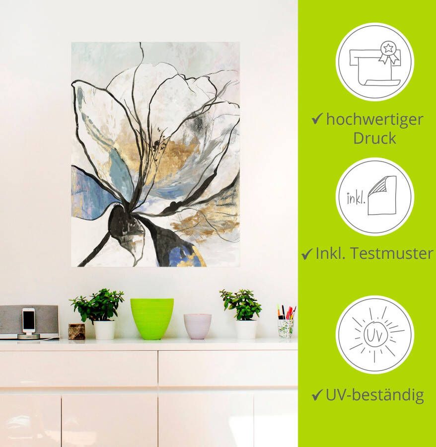 Artland Artprint Geschetst bloemenpatroon I als artprint van aluminium artprint voor buiten artprint op linnen poster muursticker