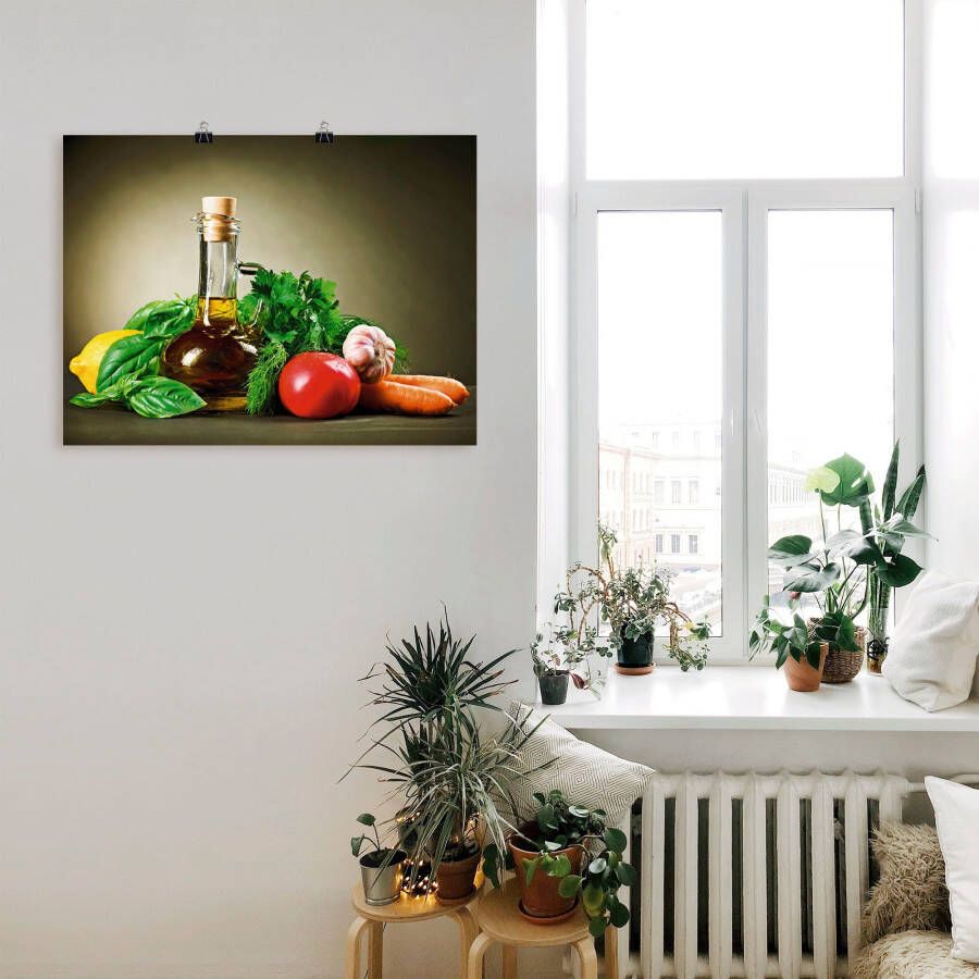 Artland Artprint Gezonde groente en specerijen als artprint op linnen poster muursticker in verschillende maten