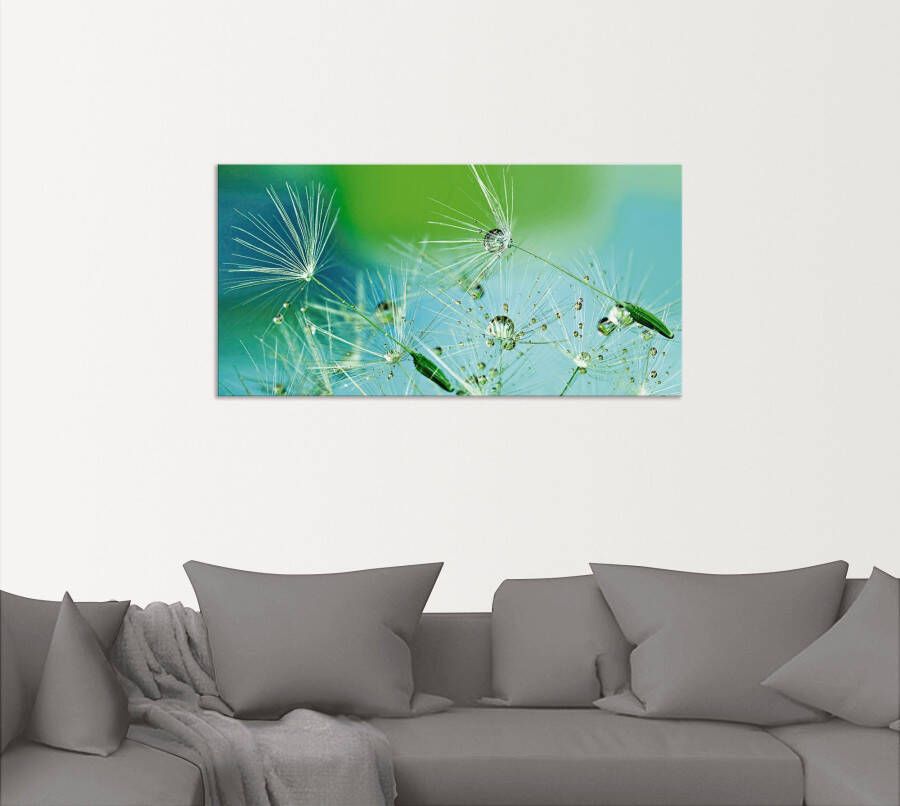 Artland Artprint Glinsterende pluizenbol met waterdruppels als artprint van aluminium artprint voor buiten artprint op linnen in verschillende maten - Foto 2