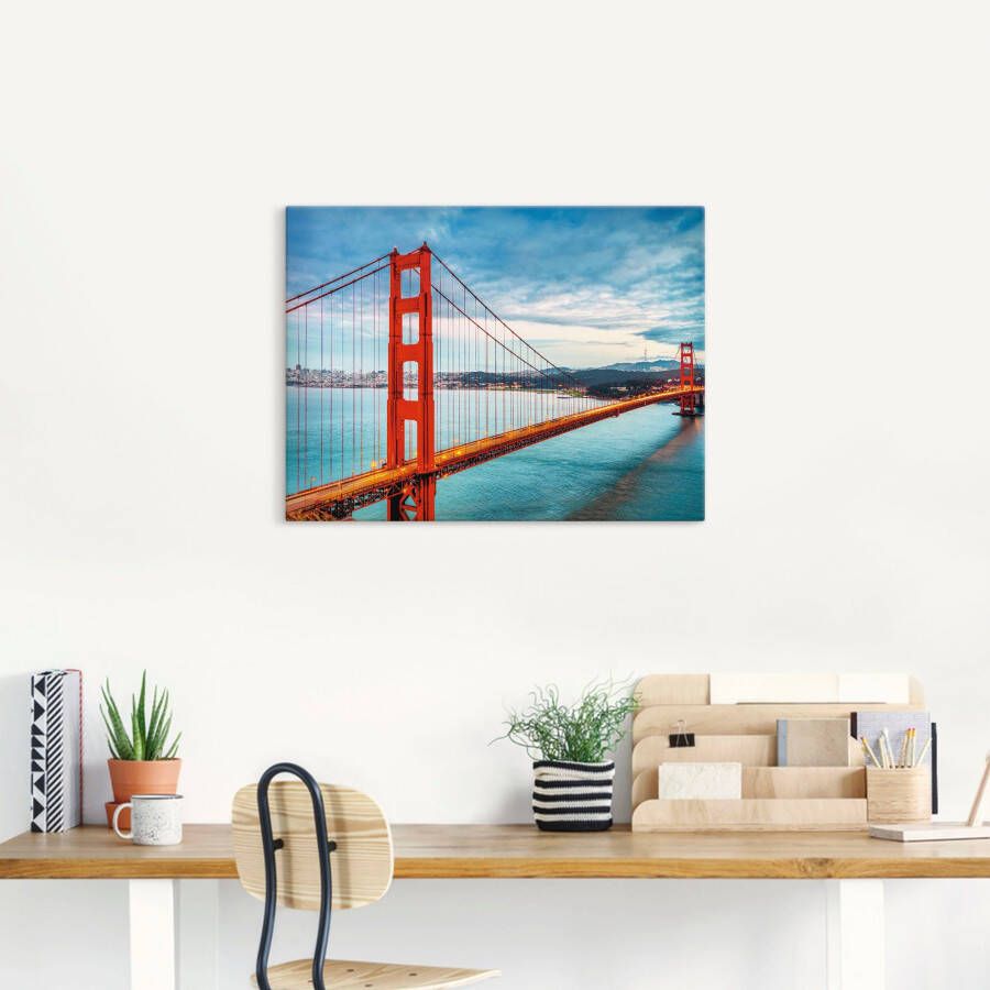 Artland Artprint Golden Gate Bridge als artprint van aluminium artprint voor buiten artprint op linnen poster muursticker