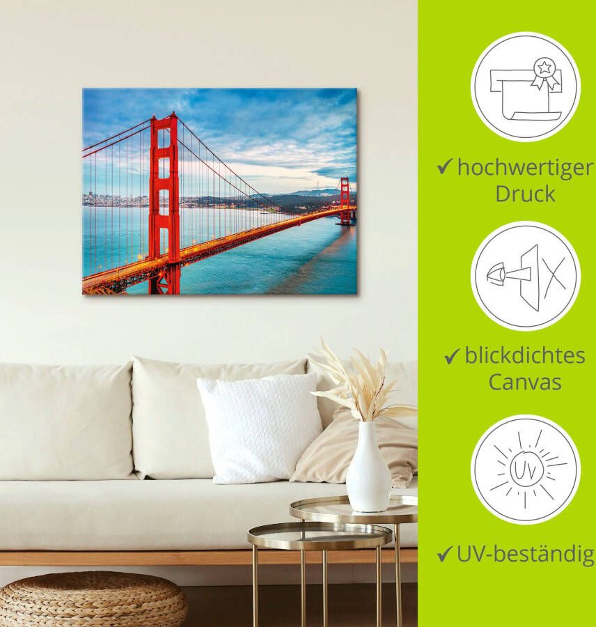 Artland Artprint Golden Gate Bridge als artprint van aluminium artprint voor buiten artprint op linnen poster muursticker