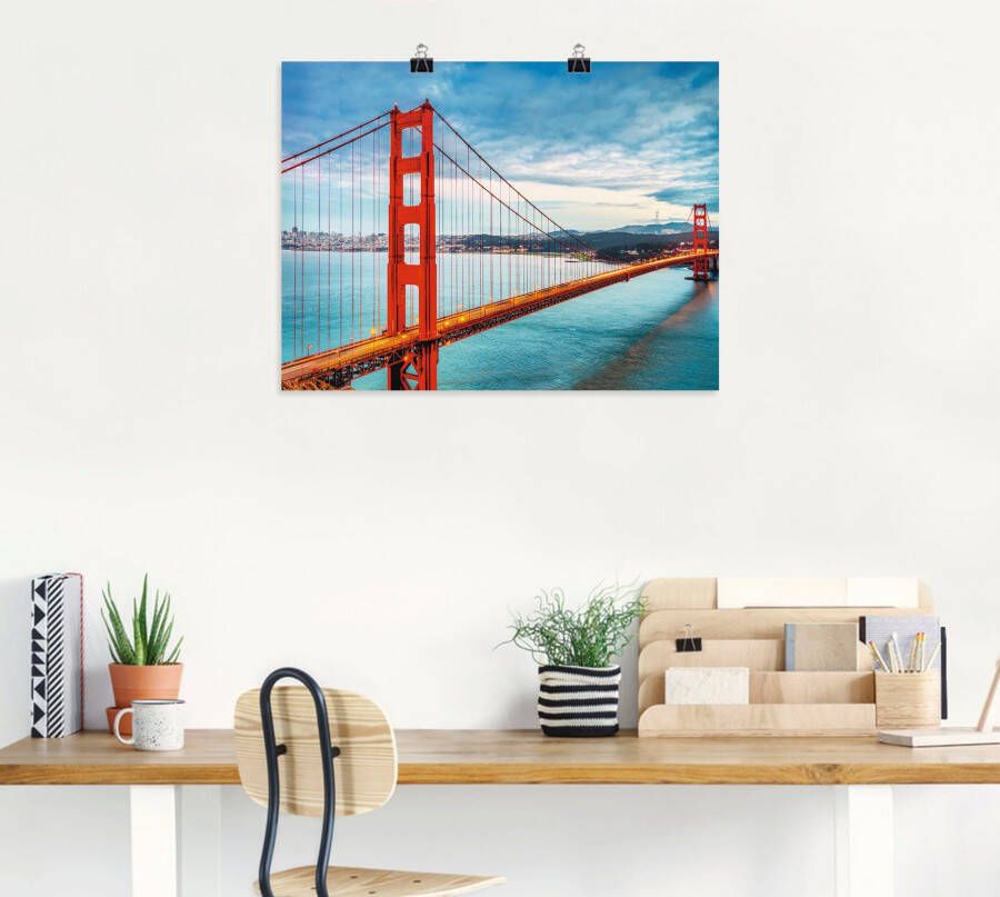 Artland Artprint Golden Gate Bridge als artprint van aluminium artprint voor buiten artprint op linnen poster muursticker