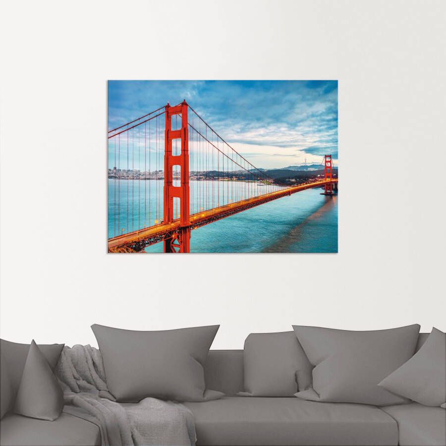 Artland Artprint Golden Gate Bridge als artprint van aluminium artprint voor buiten artprint op linnen poster muursticker