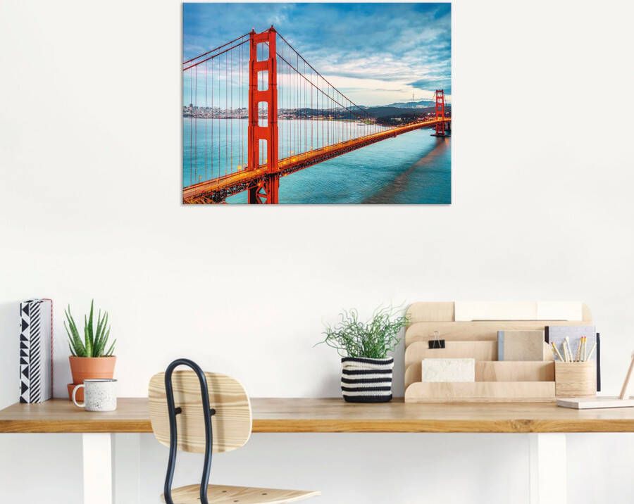 Artland Artprint Golden Gate Bridge als artprint van aluminium artprint voor buiten artprint op linnen poster muursticker