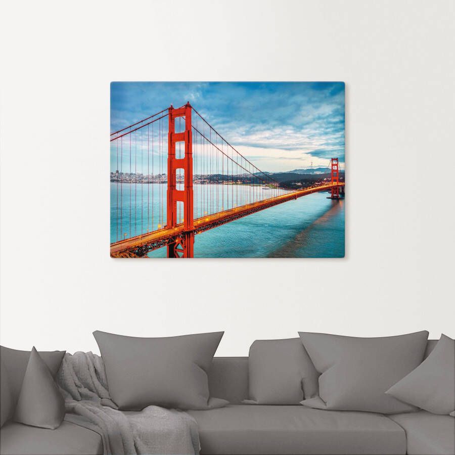 Artland Artprint Golden Gate Bridge als artprint van aluminium artprint voor buiten artprint op linnen poster muursticker - Foto 2