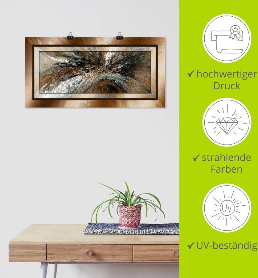 Artland Artprint Goud abstract 1 als artprint van aluminium artprint voor buiten artprint op linnen poster in verschillende maten. maten