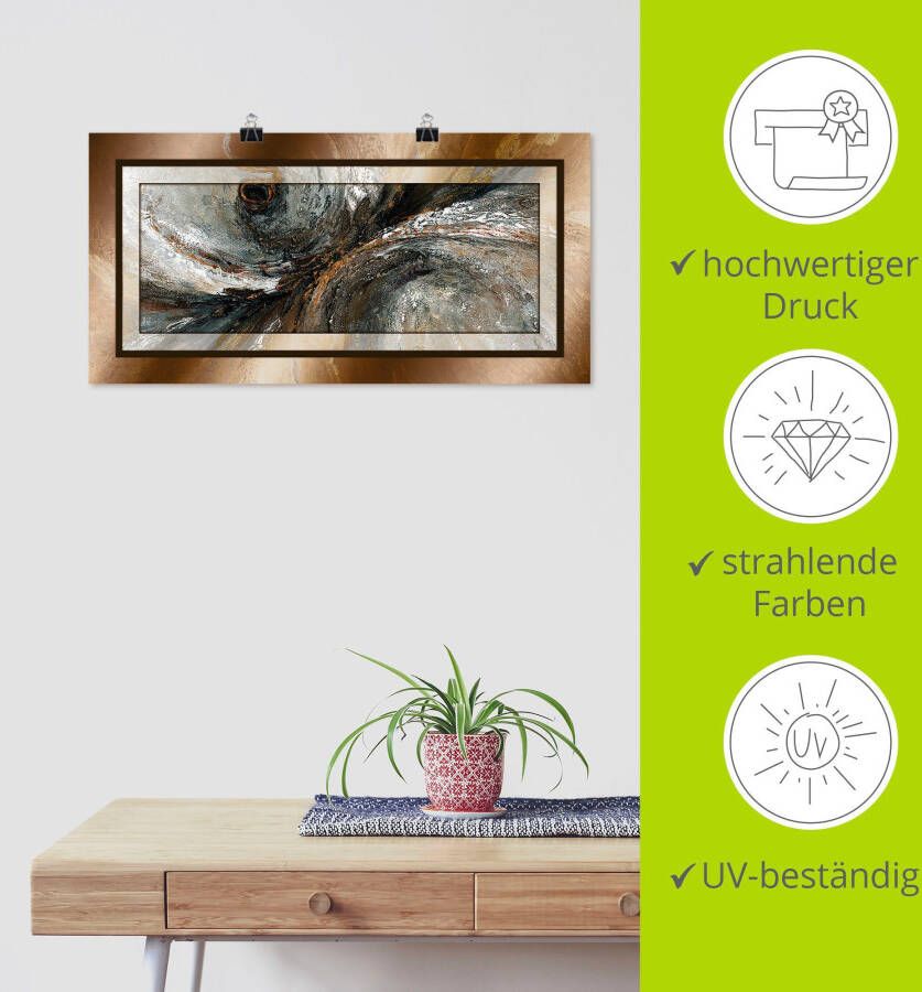 Artland Artprint Goud abstract 2 als artprint van aluminium artprint voor buiten artprint op linnen poster in verschillende maten. maten