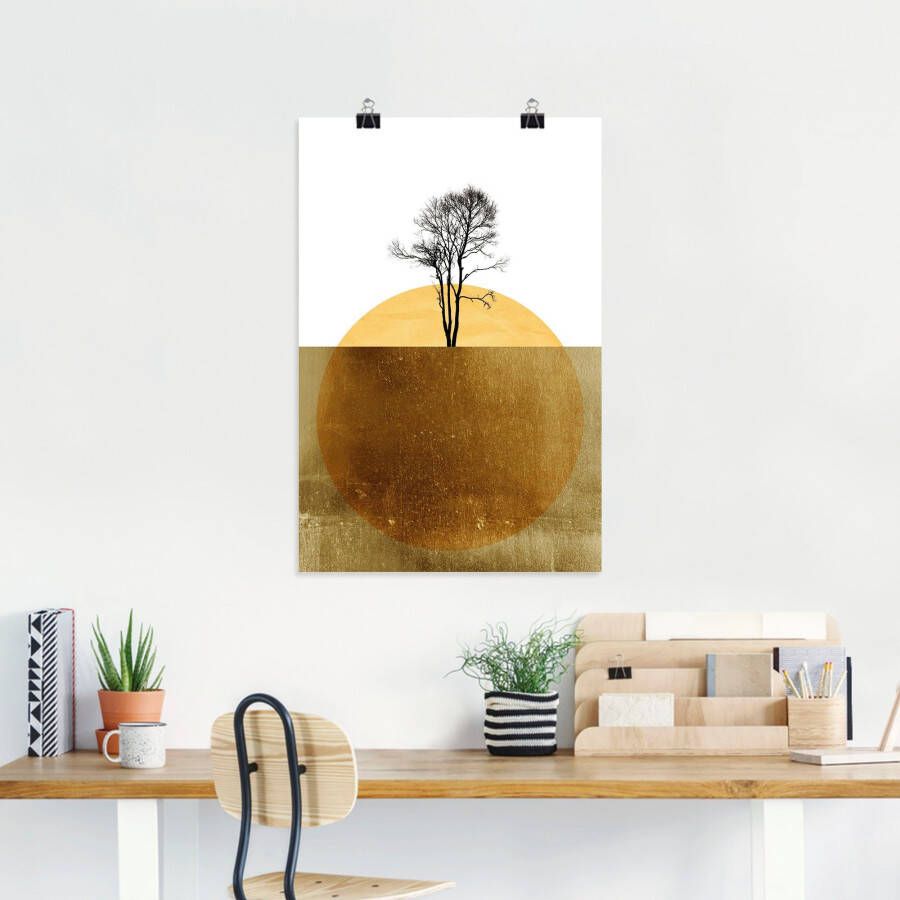 Artland Artprint Gouden oceaan als artprint van aluminium artprint voor buiten artprint op linnen poster in verschillende maten. maten