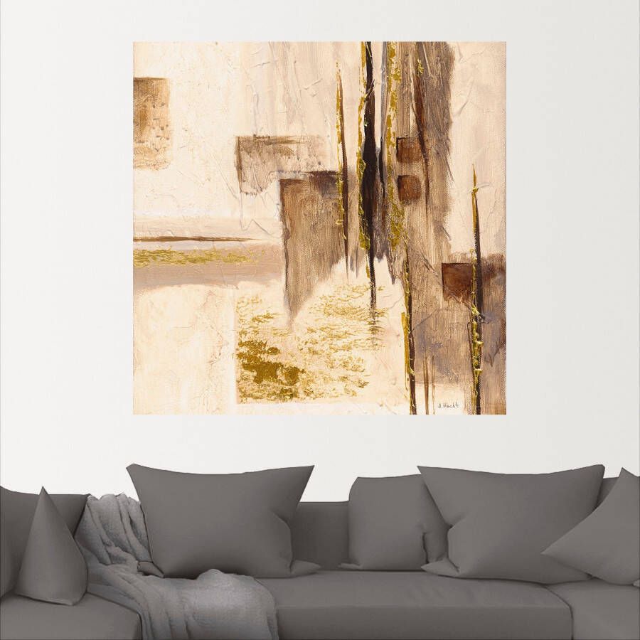 Artland Artprint Gouden silhouet I als artprint op linnen muursticker in verschillende maten