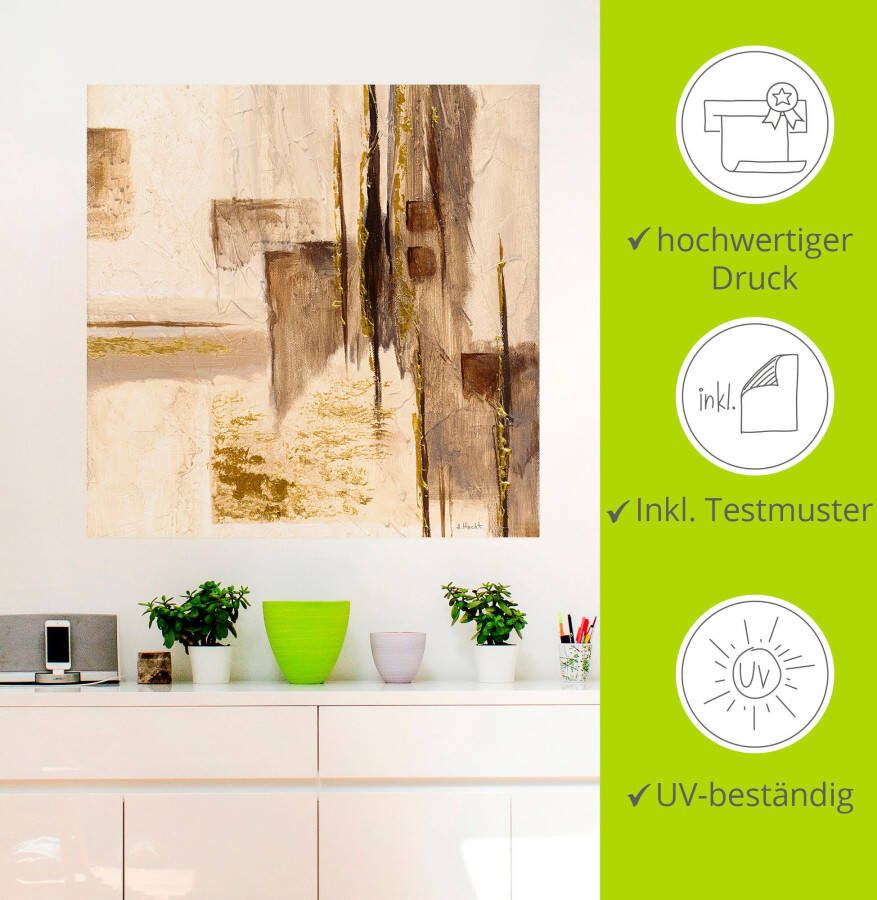 Artland Artprint Gouden silhouet I als artprint op linnen muursticker in verschillende maten