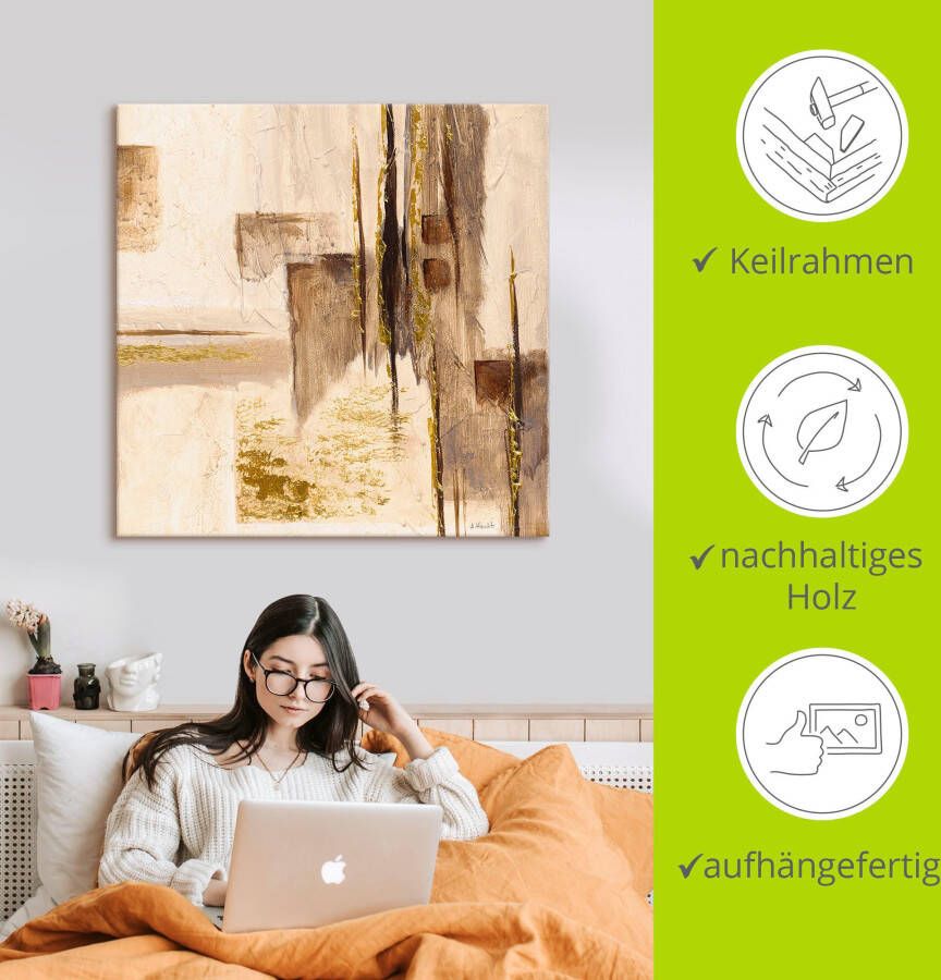 Artland Artprint Gouden silhouet I als artprint op linnen muursticker in verschillende maten