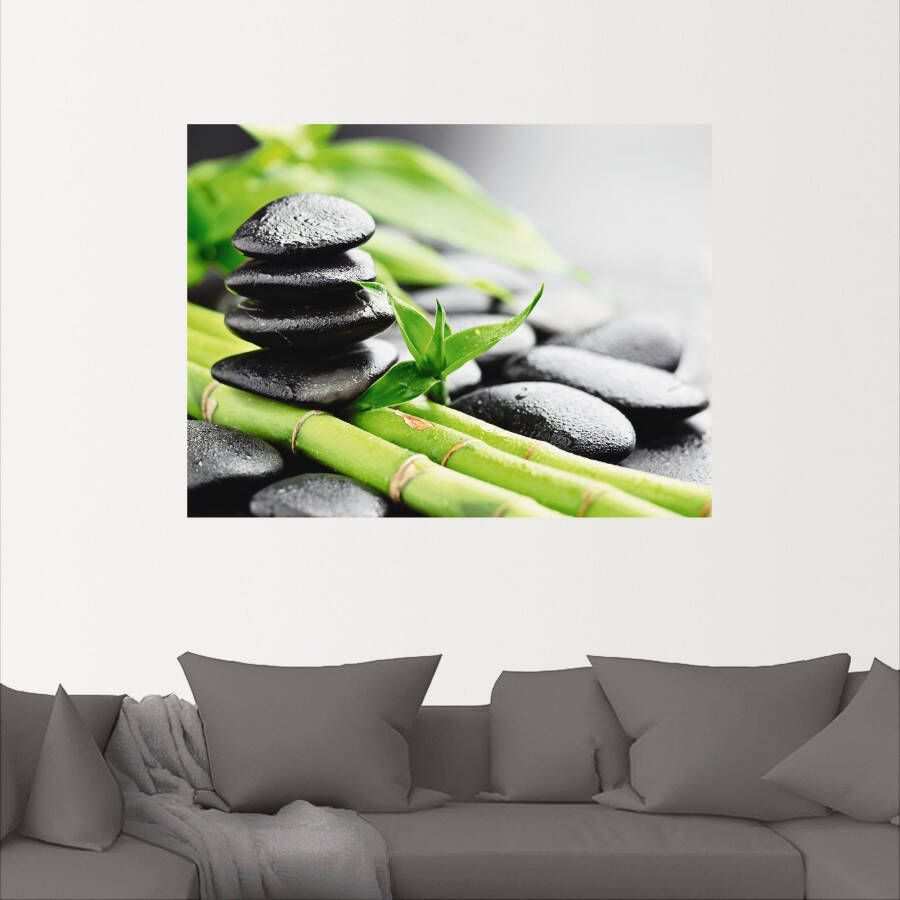 Artland Artprint Groei lavastenen bamboe als artprint van aluminium artprint voor buiten artprint op linnen poster muursticker