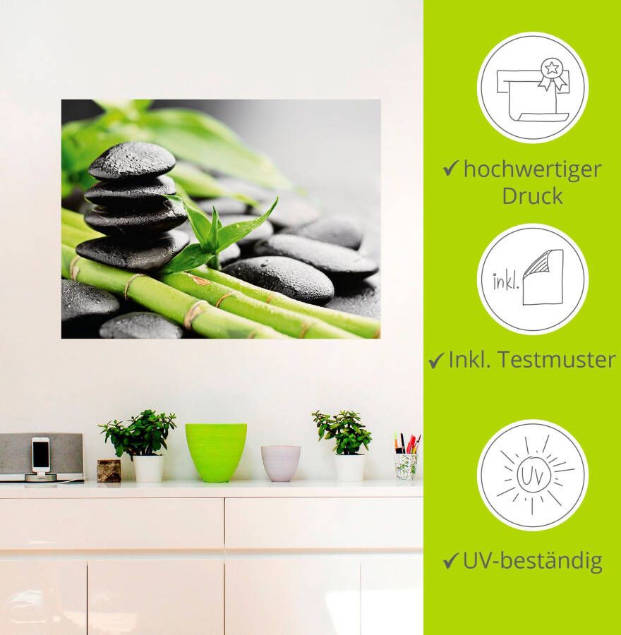 Artland Artprint Groei lavastenen bamboe als artprint van aluminium artprint voor buiten artprint op linnen poster muursticker