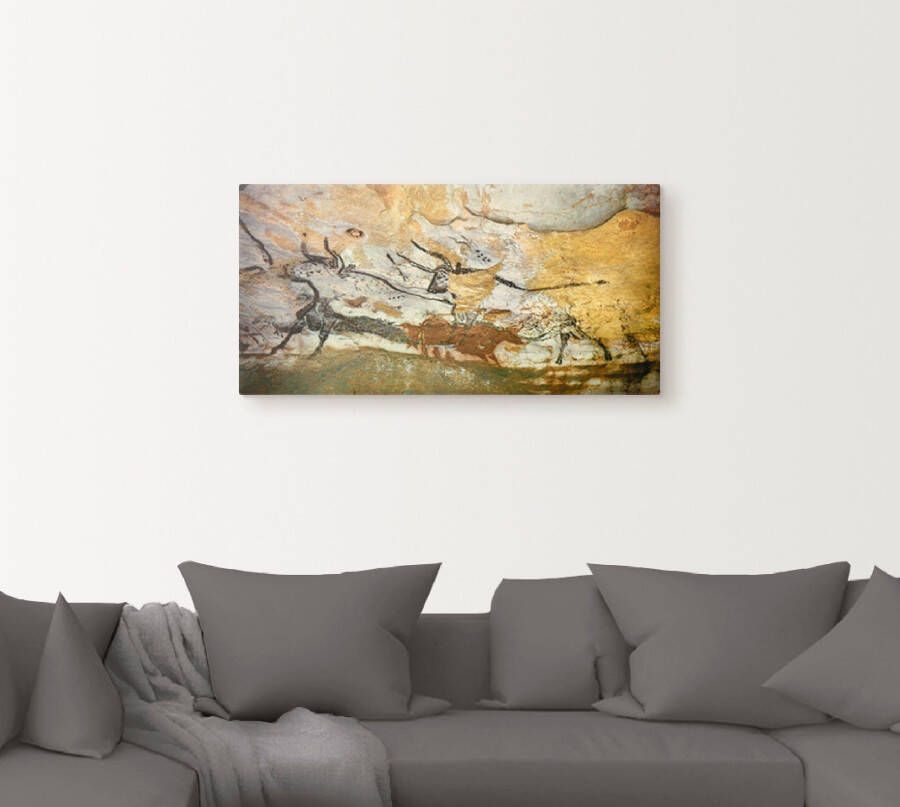 Artland Artprint Grot van Lascaux stieren als artprint op linnen poster muursticker in verschillende maten