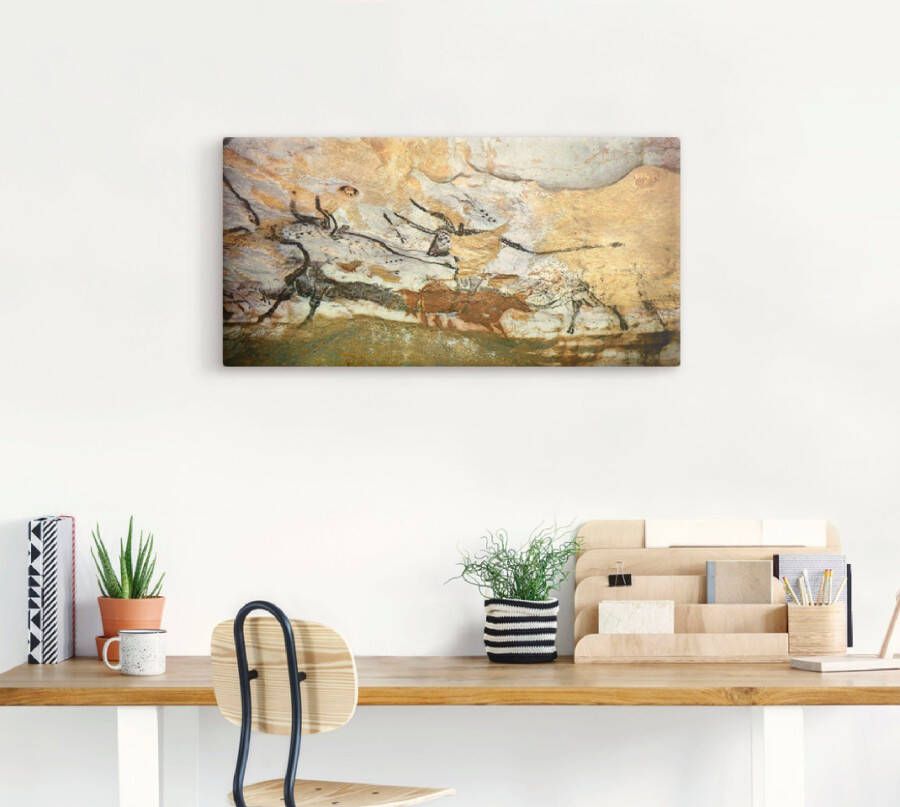 Artland Artprint Grot van Lascaux stieren als artprint op linnen poster muursticker in verschillende maten