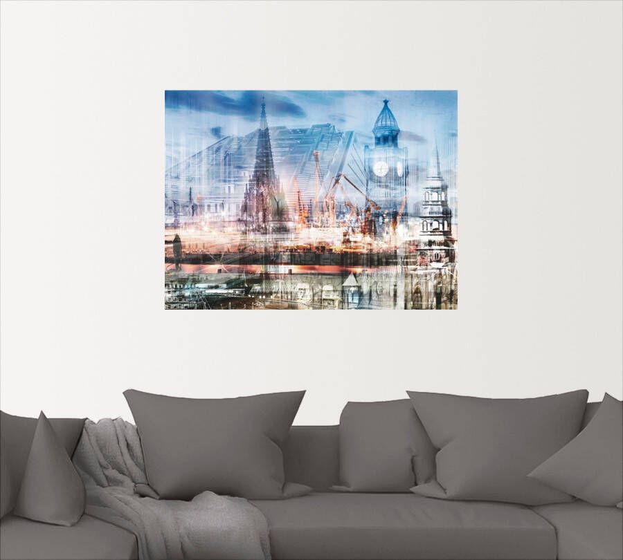 Artland Artprint Hamburg Collage II als artprint op linnen muursticker in verschillende maten