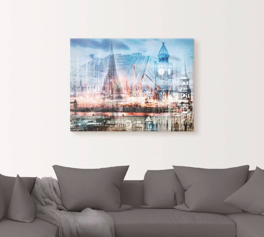 Artland Artprint Hamburg Collage II als artprint op linnen muursticker in verschillende maten