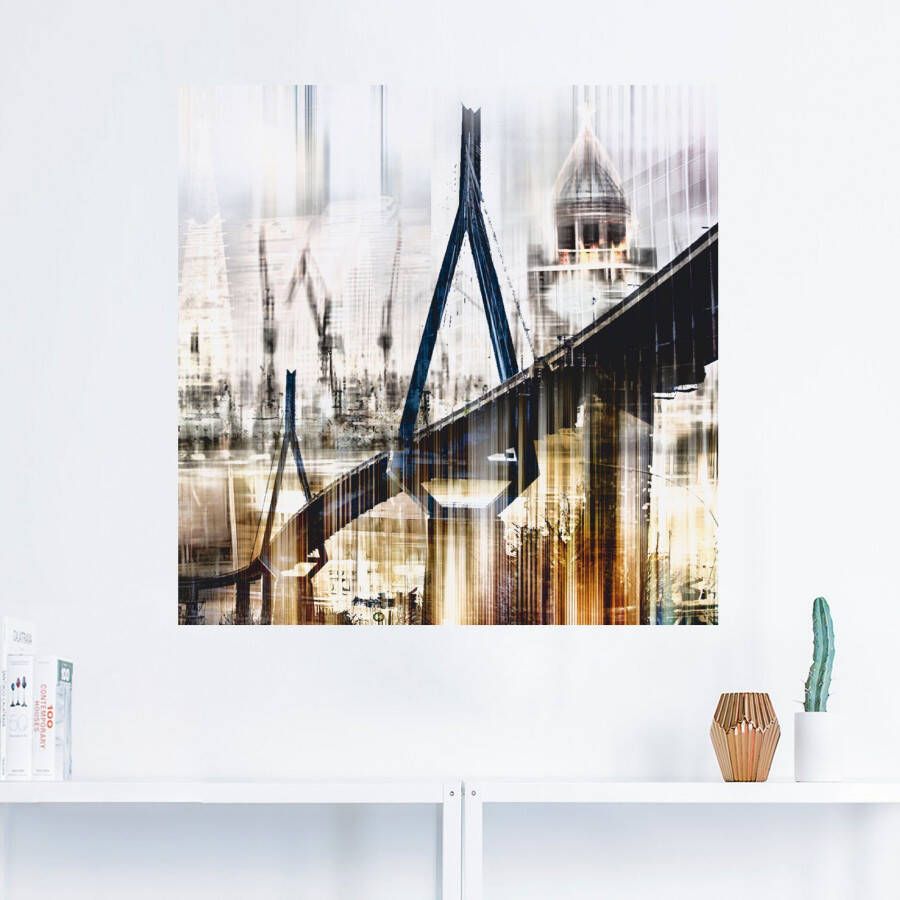 Artland Artprint Hamburg Skyline collage III als artprint op linnen muursticker in verschillende maten