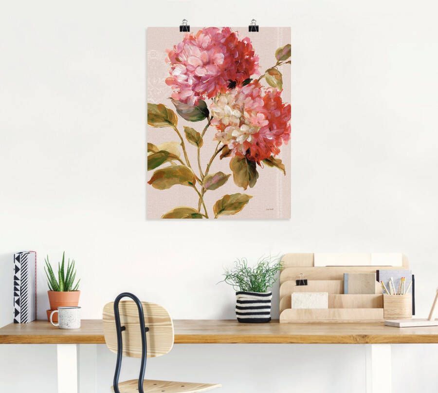 Artland Artprint Harmonieuze hortensia's als artprint op linnen poster in verschillende formaten maten