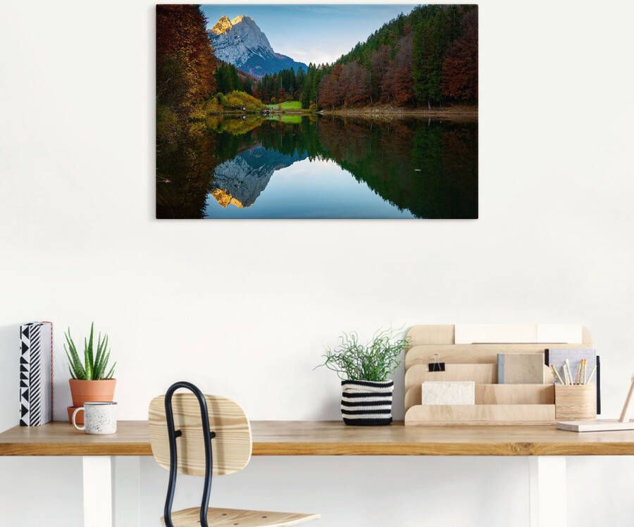 Artland Artprint Herfst aan de Rießersee als artprint van aluminium artprint voor buiten artprint op linnen in verschillende maten