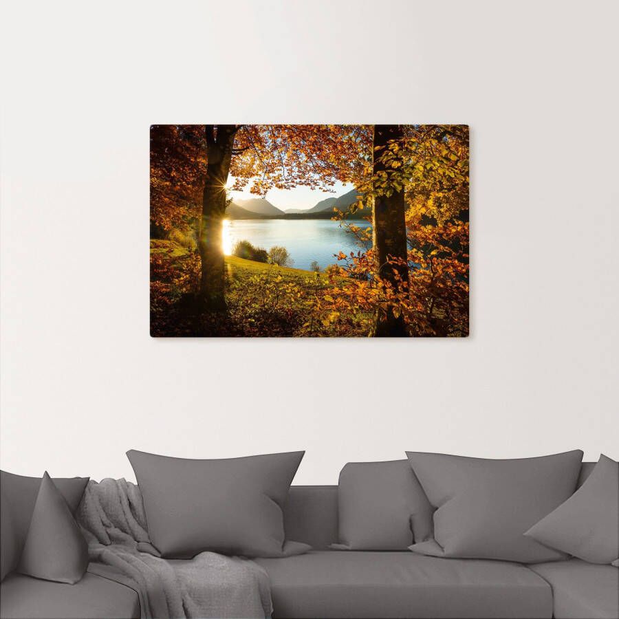 Artland Artprint Herfst aan de Sylvensteinsee als artprint van aluminium artprint voor buiten artprint op linnen poster in verschillende maten. maten