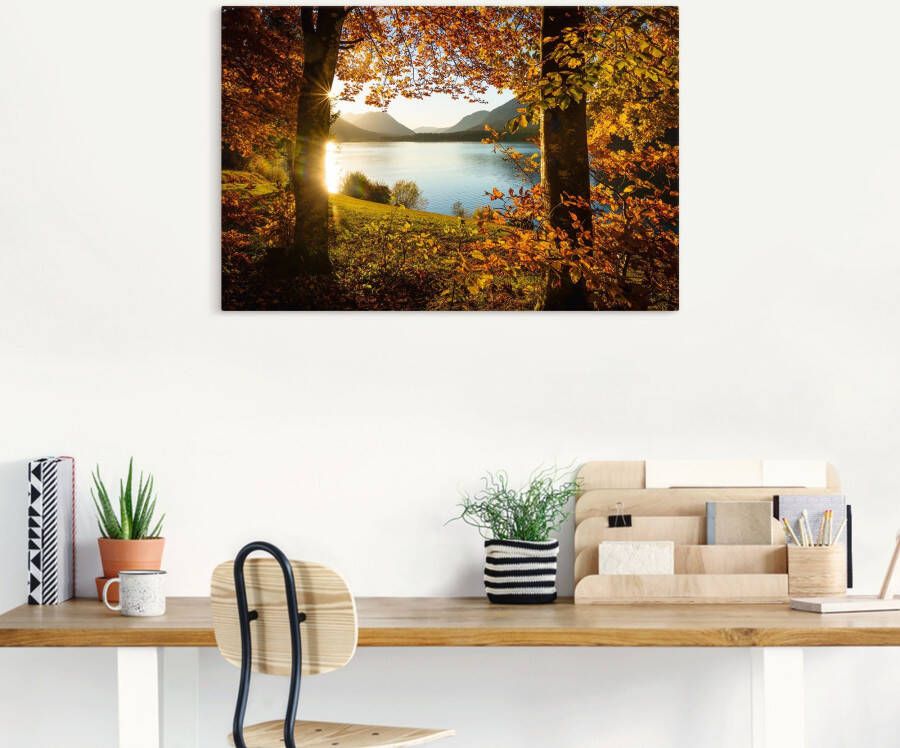 Artland Artprint Herfst aan de Sylvensteinsee als artprint van aluminium artprint voor buiten artprint op linnen poster in verschillende maten. maten