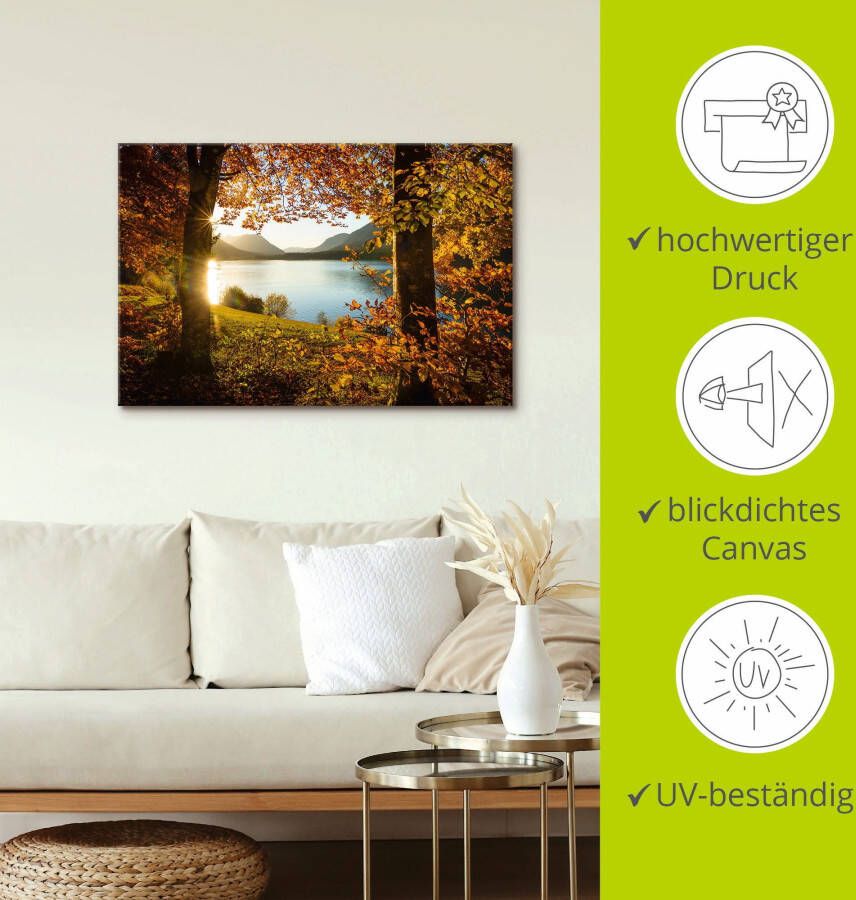 Artland Artprint Herfst aan de Sylvensteinsee als artprint van aluminium artprint voor buiten artprint op linnen poster in verschillende maten. maten