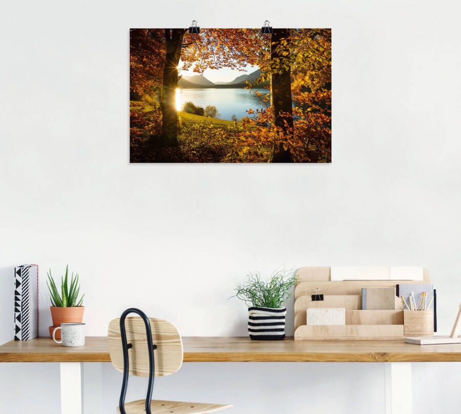 Artland Artprint Herfst aan de Sylvensteinsee als artprint van aluminium artprint voor buiten artprint op linnen poster in verschillende maten. maten