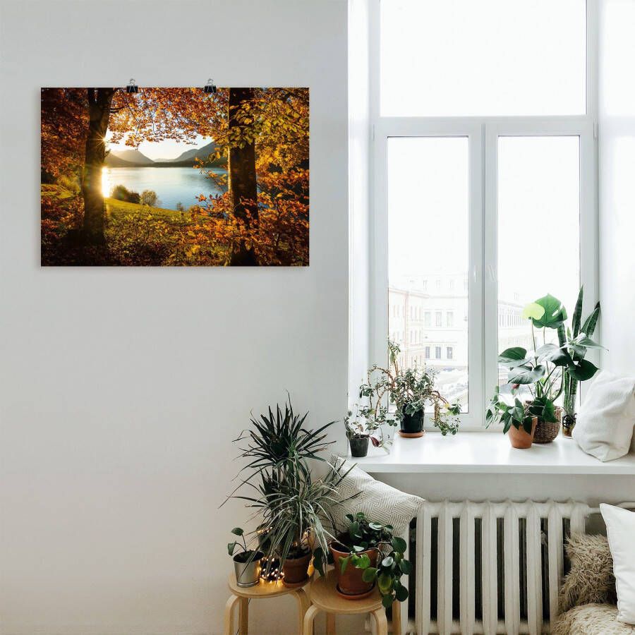 Artland Artprint Herfst aan de Sylvensteinsee als artprint van aluminium artprint voor buiten artprint op linnen poster in verschillende maten. maten