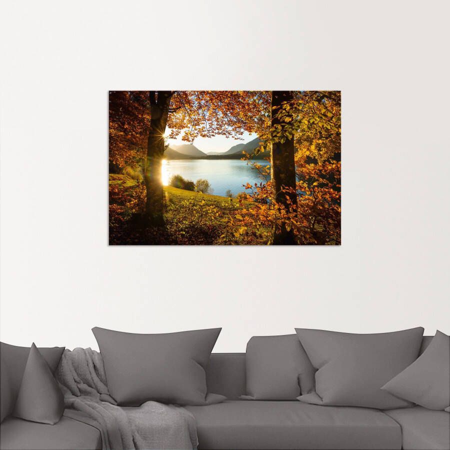 Artland Artprint Herfst aan de Sylvensteinsee als artprint van aluminium artprint voor buiten artprint op linnen poster in verschillende maten. maten