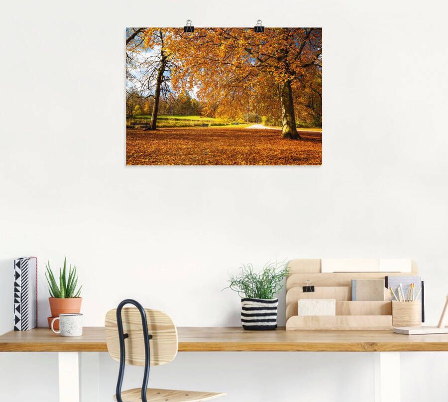 Artland Artprint Herfst bij slot Nymphenburg als artprint op linnen poster in verschillende formaten maten