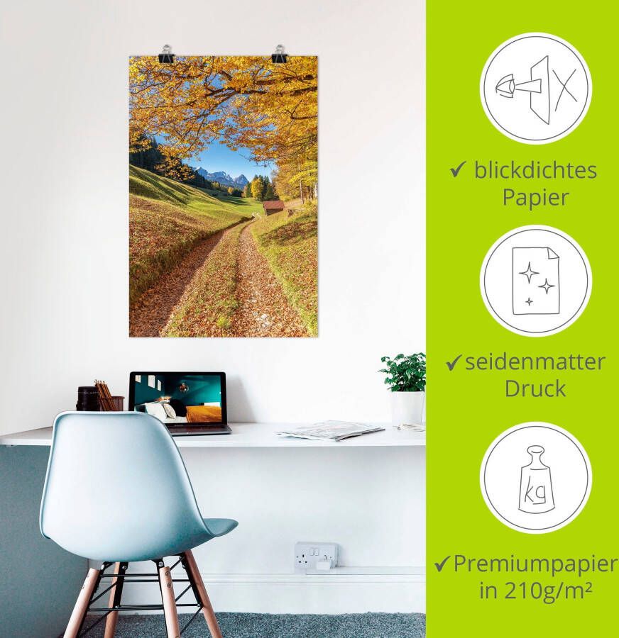 Artland Artprint Herfst in Beieren als artprint van aluminium artprint op linnen muursticker verschillende maten