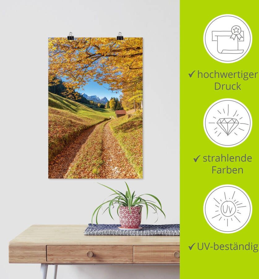 Artland Artprint Herfst in Beieren als artprint van aluminium artprint op linnen muursticker verschillende maten