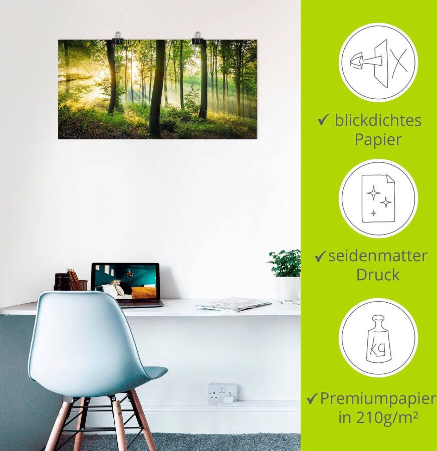 Artland Artprint Herfst in het bos II als artprint van aluminium artprint voor buiten artprint op linnen poster muursticker