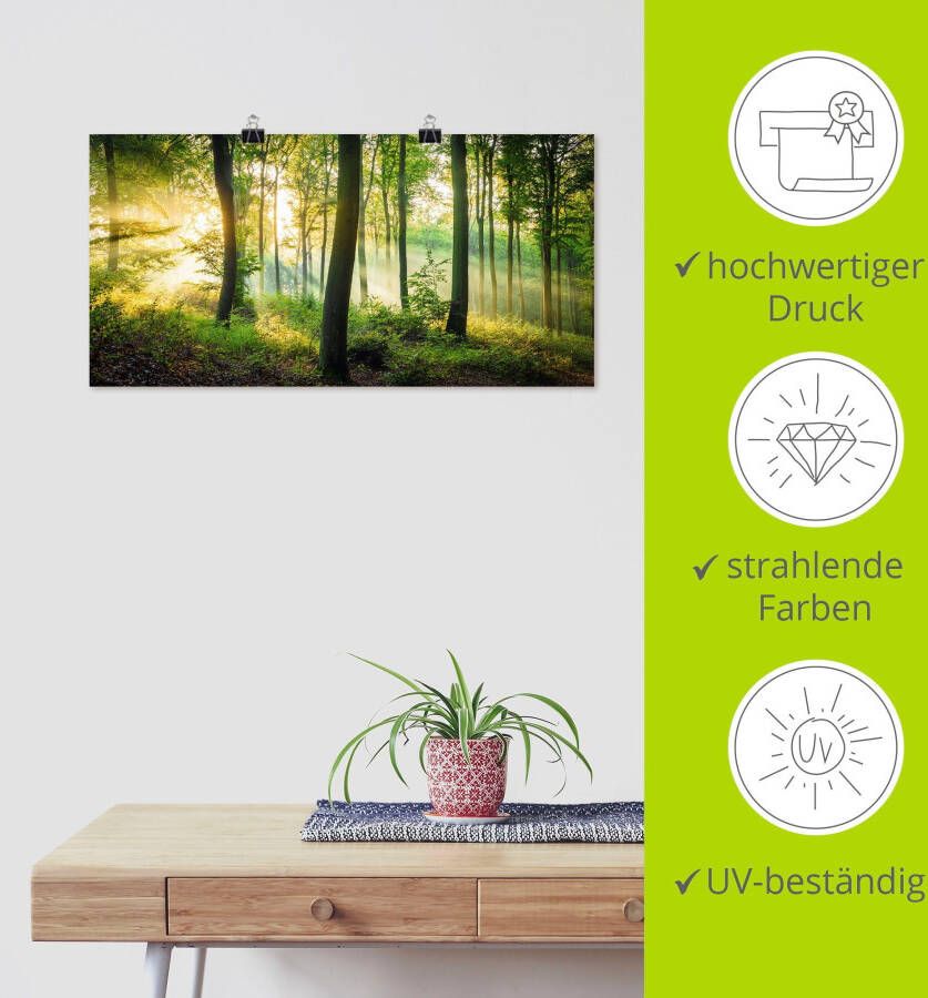 Artland Artprint Herfst in het bos II als artprint van aluminium artprint voor buiten artprint op linnen poster muursticker