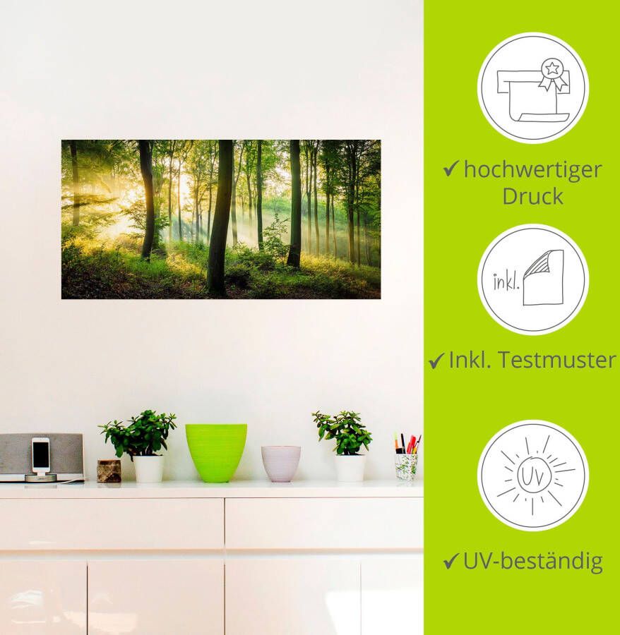 Artland Artprint Herfst in het bos II als artprint van aluminium artprint voor buiten artprint op linnen poster muursticker