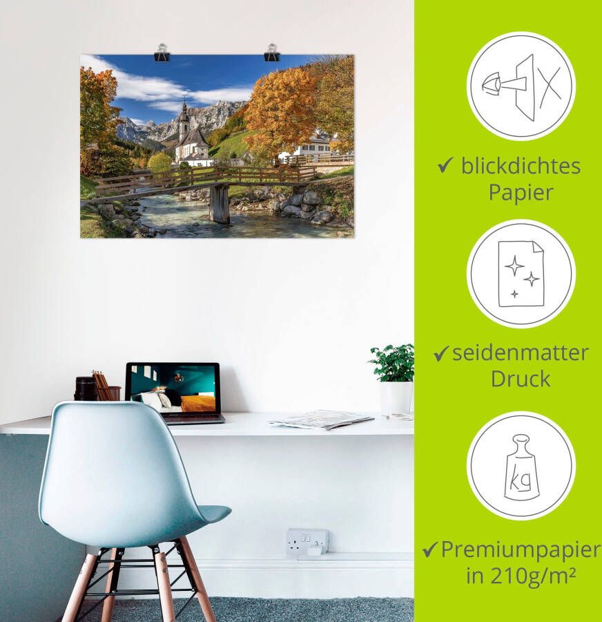 Artland Artprint Herfst in Zuid-Tirol Herfst in het Berchtesgadener land als artprint van aluminium artprint op linnen muursticker of poster in verschillende maten