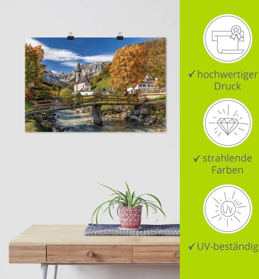 Artland Artprint Herfst in Zuid-Tirol Herfst in het Berchtesgadener land als artprint van aluminium artprint op linnen muursticker of poster in verschillende maten