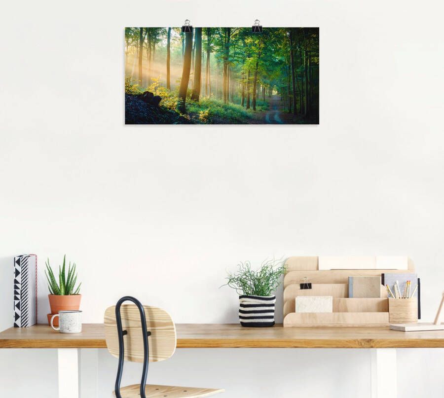 Artland Artprint Herfstbos aan de Duisitzkarsee Herfstmorgen in het bos als artprint van aluminium artprint voor buiten artprint op linnen poster in verschillende maten. maten