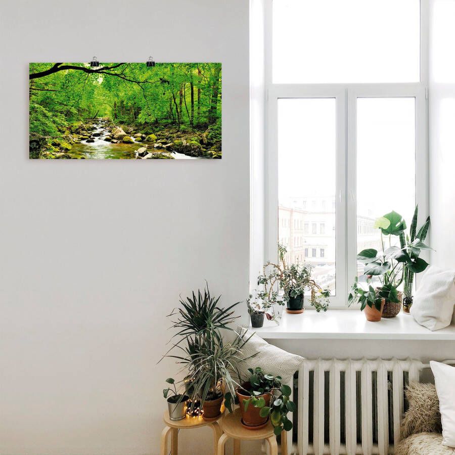 Artland Artprint Herfstbos rivier Smolny als artprint op linnen poster muursticker in verschillende maten