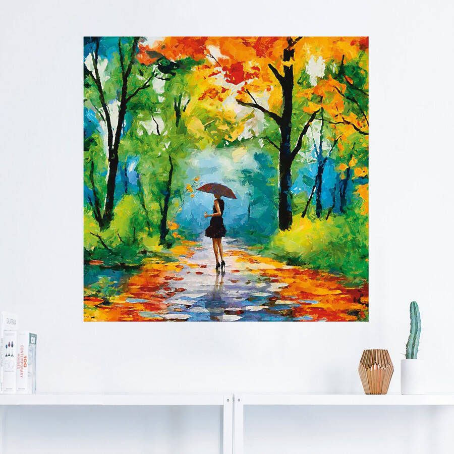 Artland Artprint Herfstige wandeling in het park als artprint van aluminium artprint voor buiten artprint op linnen poster muursticker