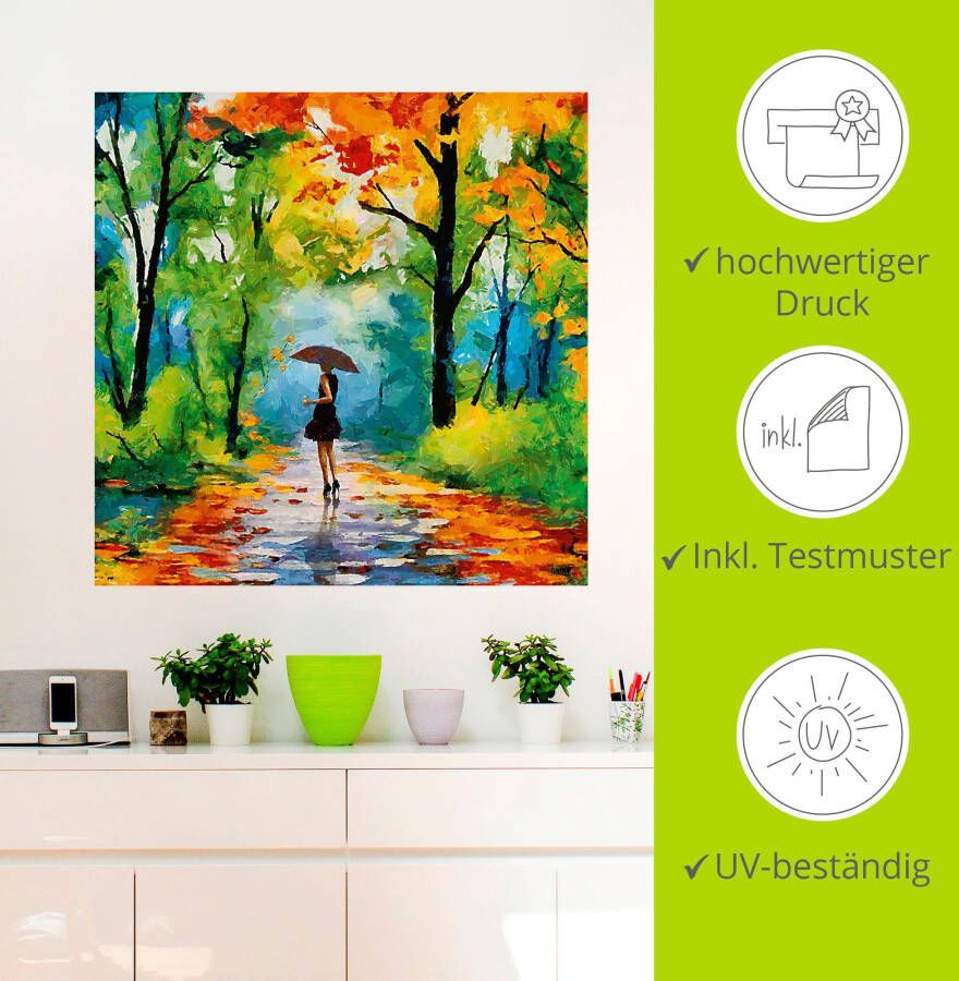 Artland Artprint Herfstige wandeling in het park als artprint van aluminium artprint voor buiten artprint op linnen poster muursticker