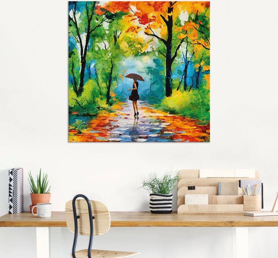 Artland Artprint Herfstige wandeling in het park als artprint van aluminium artprint voor buiten artprint op linnen poster muursticker