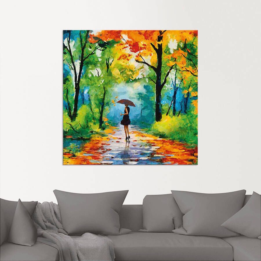 Artland Artprint Herfstige wandeling in het park als artprint van aluminium artprint voor buiten artprint op linnen poster muursticker